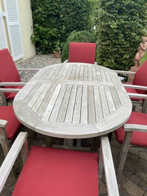 Garpa Eaton 6 Stühle mit Lehne und Sitzkissen rot + Tisch Norfol Bild 5