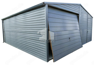 Blechgarage 6x6m Satteldach Schwingtor Metallgarage Fertiggarage Günstige Preise ID120 