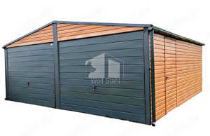  Blechgarage 6x6m Doppelgarage Fertiggarage Garage mit Satteldach Schnelle Lieferung ID122