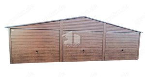 Blechgarage 9x6m Schwingtor Holzoptik Metallgarage Fertiggarage Hohe Qualität ID132