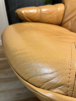 Danish Eames Inspired Leather Recliner Lounge Chair w Ottoman for Stouby Bild 2
