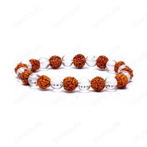 Armband Rudraksha mit Bergkristall