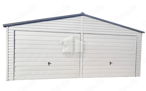 Blechgarage 6,5x6m Garage mit Schwingtor Weiß Anthrazit Lieferung und Montage kostenlos ID166 