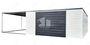 Blechgarage 6x6m Carport und Garage Schuppen für Garten Individuelle Projekte ID173