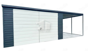 Blechgarage 8x6m Carport und Garage Holzoptik Günstige Preise Schnelle Lieferung ID200 