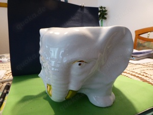 Porzellan Blumenübertopf mit Elefanten-Design 14 cm