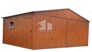 Blechgarage 6x5m Metallgarage Fertiggarage Schwingtor Holzoptik Schnelle Lieferung  ID395