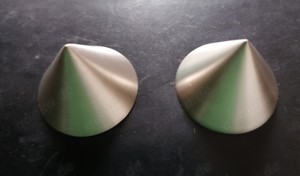 zwei Endkappe-Kegel für Gardinenstange, Edelstahl, neu Bild 2