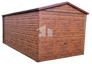 Blechgarage 3x6m Metallgarage Fertiggarage Carport und Garage Holzoptik Schuppen für Garten ID409