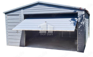  Blechgarage 4x5m Fertiggarage Stahlgarage Schwingtor Anthrazit Hohe Qualität ID281 