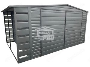  Gartenhaus 4x3m Fertiggartenhaus Gerätehaus Schuppen für Garten Anthrazit Hohe Qualität GP238