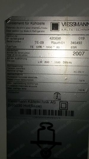 2 VIESSMANN Kühl- und Gefrierzellen Modell TE1200, 300x200x250 inkl.Kühlaggregat Bild 4
