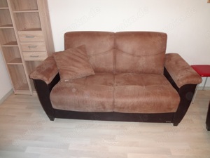 2- 2sitzer  Polstersofa, Stoff braun, B 170 cm