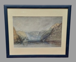 Joseph Mallord William Turner - Die Pfalz bei Kaub  sehr schöner, dekorativer gerahmter Kunstdruck h