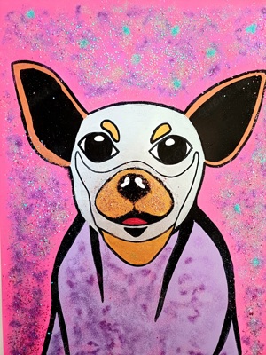 Leinwandbild Acryl mit Glitter Hund Chihuahua