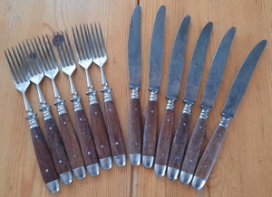 Verkaufe altes Besteck mit Holzgriff