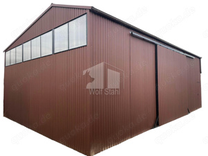  Blechhallen 12x8m Blechgarage Metallgarage Fertiggarage Satteldach Transport + Aufbau gratis GP85