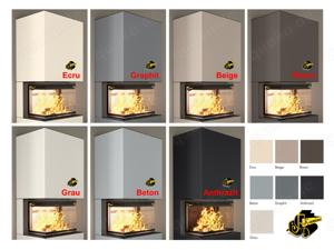 Kamin Bausatz BRILLIANT Anthrazit + Smart 3XTh 7KW Panorama U Kamin 3seitig Neu Hajduk LDF-Kamine Bild 6