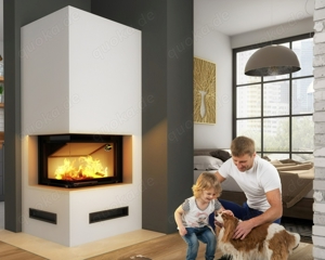 Kaminbausatz  IMPERIAL MEDIUM s Smart 2LXTh 7KW Ofen Kamin Panorama L-Kamin Neu Hajduk LDF-Kamine