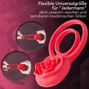 Penisring mit Vibration und Clitoris-Stimulation von Rosenquarz - NEU Bild 5