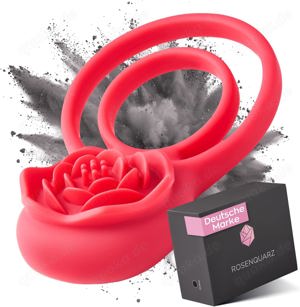 Penisring mit Vibration und Clitoris-Stimulation von Rosenquarz - NEU