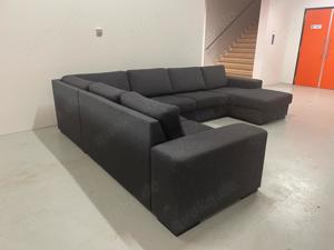Kostenlose lieferung im ganzen be schönes graues u-sofa aus stoff