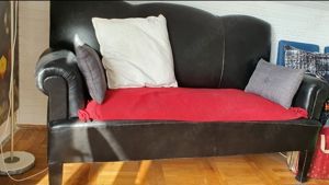 Ostfriesensofa Ostfriesen Sofa Schwarz Leder Antik Bild 1