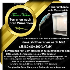 Forex Terrarium Kunststoffterrarium 120x60x80cm(LxTxH) Bild 9