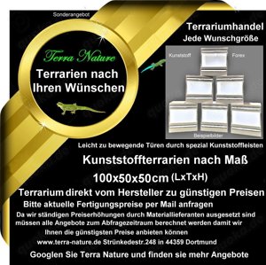 Forex Terrarium Kunststoffterrarium 100x50x50cm(LxTxH)