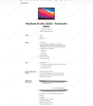 Mac Book Air 13 Zoll, Modell 2337, Farbe Gold, Festplatte 1TB SSD Bild 5