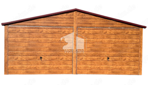 Blechgarage 6x6m Doppelgarage Metallgarage in Holzoptik Blechhalle Hohe Qualität ID552