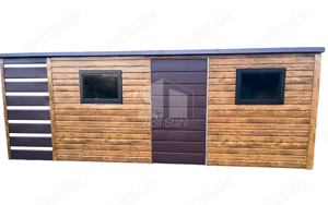 Gartenhaus - Gartenschuppen 5x2,5m Lagerschuppen Gartenhaus modern Holzoptik ID558