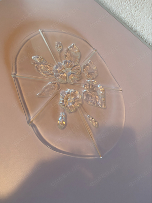 Glastorten-Platte, neu mit stilvollem Muster