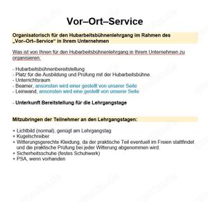 FSKop Hubarbeitsbühnen Lehrgang, Hubarbeitsbühnen Schulung, Arbeitsbühnenschein Bild 8