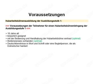 FSKop Hubarbeitsbühnen Lehrgang, Hubarbeitsbühnen Schulung, Arbeitsbühnenschein Bild 6