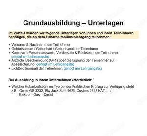 FSKop Hubarbeitsbühnen Lehrgang, Hubarbeitsbühnen Schulung, Arbeitsbühnenschein Bild 7