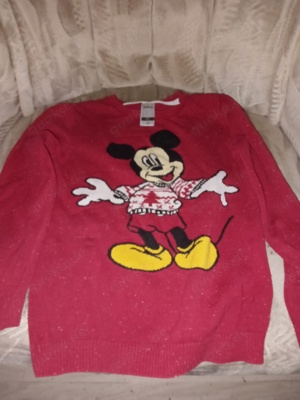 WeihnachtsPullover Mickey Mouse Größe 128 Oh du Fröhliche 