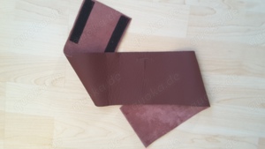 Bonda. Augenbinde aus Leder unisex neu. weinrot Bild 3