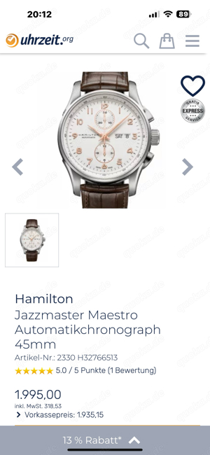 Hmilton Automatik aus meiner Samlung Durchmesser 44mm.