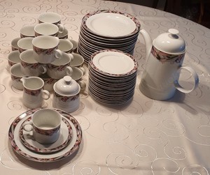 Friesland Jeverland Blackbirds Kaffeeservice 58 teilig Tasse Teller Kanne Zucker