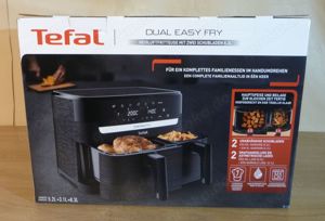 Doppel-Heißluftfritteuse TEFAL EY901N, Dual Easy Fry Essential, Heißluftfritteuse, Fritteuse