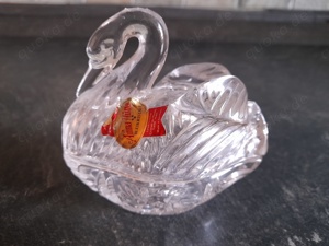 Bleikristall Dose Schwan