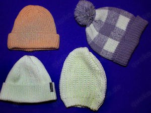  4x Damen Winter Mütze Strickmütze Wollmützen