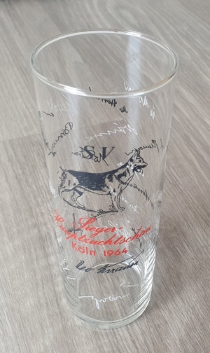 Glas "Sieger - Hauptzuchtschau Köln 1964"