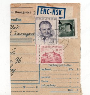 (0087) TSCHECHIEN Paketkartenabschnitt Portofrei