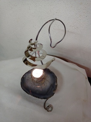 Designer Teelicht Lampe "Cobra", Handarbeit ,Unikat,blau Bild 4