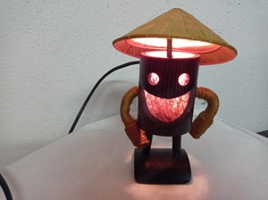 Vietnam Lampe,Figur,Bambus,Holz ca. 21 cm hoch,Kinderzimmer