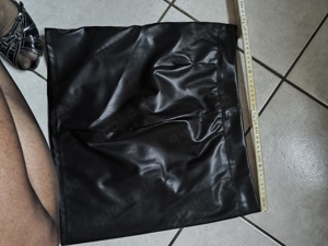 sexy Minirock Bleistiftrock Leder Imitat schwarz Größe 40 42 neu  Bild 4