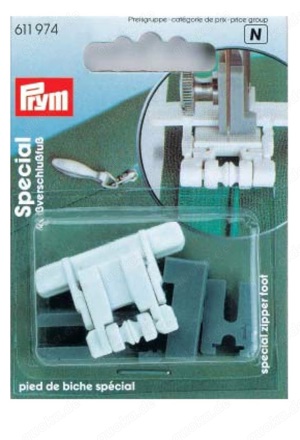 Spezial  Reißverschlußfuß von Prym, geeignet für zahlreiche Nähmaschinen