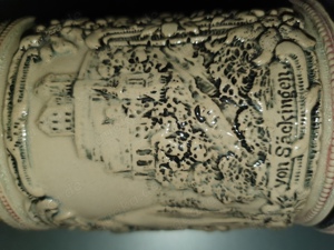 Antik! Rarität! Bierkrug Bierseidel Trompeter von Säckingen Steingut Zinndeckel ca. 100 Jahre Selten Bild 8